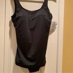 NWT Women’s Blair Black Swimsuit Built In Bra  Tummy Trimmer Net Lining Size 14